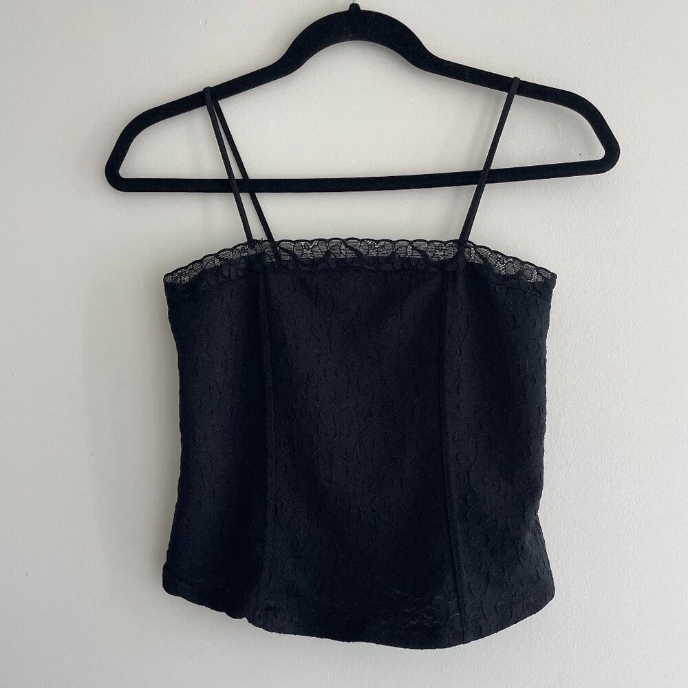 black lace detail tank